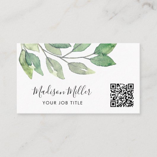 QR-Code für Aquarellgrün Visitenkarte (Vorderseite)