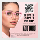 QR-Code für Augenoptometrie Fensteraufkleber (Blatt)