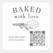 QR-Code für Backend Food Business Scan-Inhaltsstof Quadratischer Aufkleber (Vorderseite)