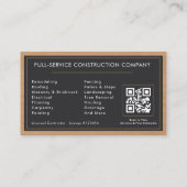 QR-Code für Bauhandwerker - Professionell Visitenkarte (Rückseite)