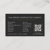 QR-Code für Bauunternehmen Visitenkarte (Rückseite)
