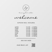 QR-Code für Begrüßungszeiten transparent Fensteraufkleber (Blatt)