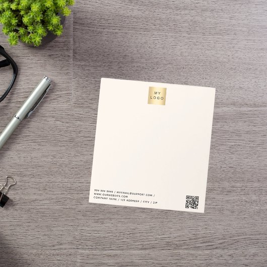 QR-Code für Beige-Creme Notizblock