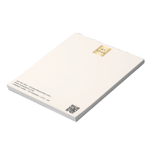 QR-Code für Beige-Creme Notizblock (Rotiert)