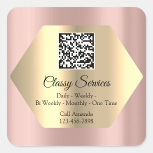 QR-Code für benutzerdefinierte Logo-Rose Goldrahme Quadratischer Aufkleber
