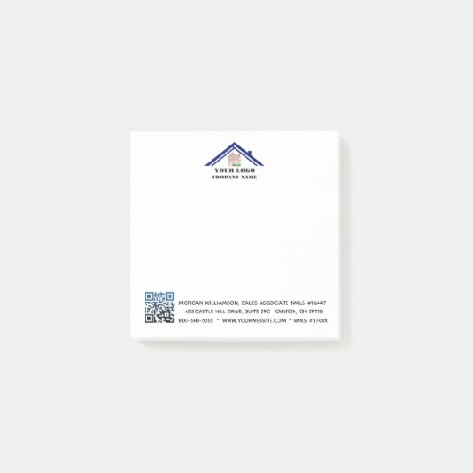 QR-Code für benutzerdefinierte Logos Post-it Klebezettel (Vorderseite)