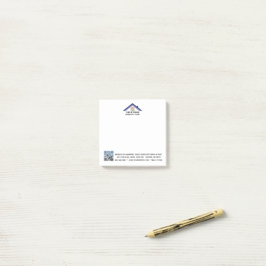 QR-Code für benutzerdefinierte Logos Post-it Klebezettel (Auf Schreibtisch)