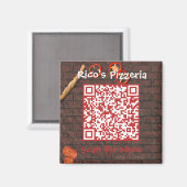 QR-Code für benutzerdefinierte Pizzeria Magnet (Vorderseite/Rückseite)