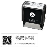 QR CODE für benutzerdefinierte Text Firmenname Wer Permastempel (Beispiel)