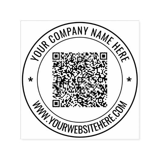 QR-Code für benutzerdefinierte Textprüfung Runde s Permastempel (Design)