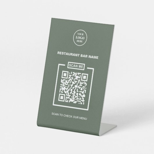 QR-Code für benutzerdefiniertes Business-Logo, sau Sockelschild (Vorderseite)