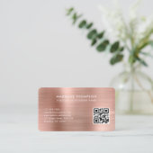 QR-Code für beruflich gebürstete Rose-Gold-Logos Visitenkarte (Stehend Vorderseite)