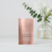 QR-Code für beruflich gebürstete Rose-Gold-Logos Visitenkarte (Stehend Vorderseite)