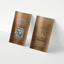 QR-Code für beruflich gebürstetes Metallic-Gold-Lo Visitenkarte