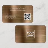 QR-Code für beruflich gebürstetes Metallic-Gold-Lo Visitenkarte (Vorne/Hinten)
