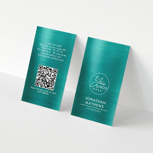 QR-Code für beruflich gebürstetes, metallisches Aq Visitenkarte
