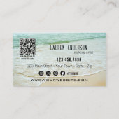 QR-Code für beruflich Makeup Beach Beauty Visitenkarte (Rückseite)