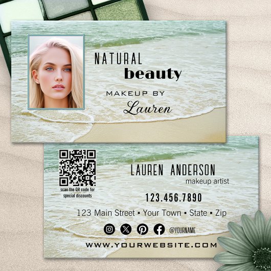 QR-Code für beruflich Makeup Beach Beauty Visitenkarte