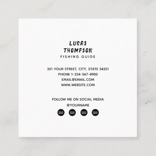 QR-Code für berufliche Chargen des Fischereileitfa Quadratische Visitenkarte (Rückseite)