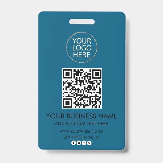 QR-Code für berufliche Firmenlogos und Textfirmen Ausweis (Vorderseite)
