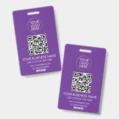 QR-Code für berufliche Firmenlogos und Textfirmen Ausweis (Vorder- & Rückseite)