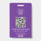 QR-Code für berufliche Firmenlogos und Textfirmen Ausweis (Rückseite)