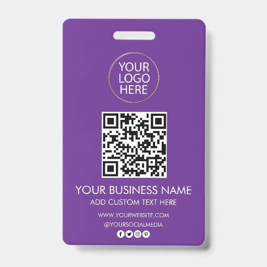 QR-Code für berufliche Firmenlogos und Textfirmen Ausweis (Vorderseite)
