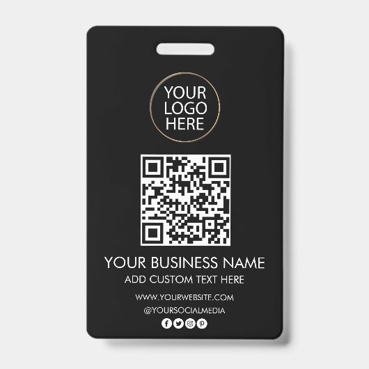 QR-Code für berufliche Firmenlogos und Textfirmen Ausweis (Vorderseite)