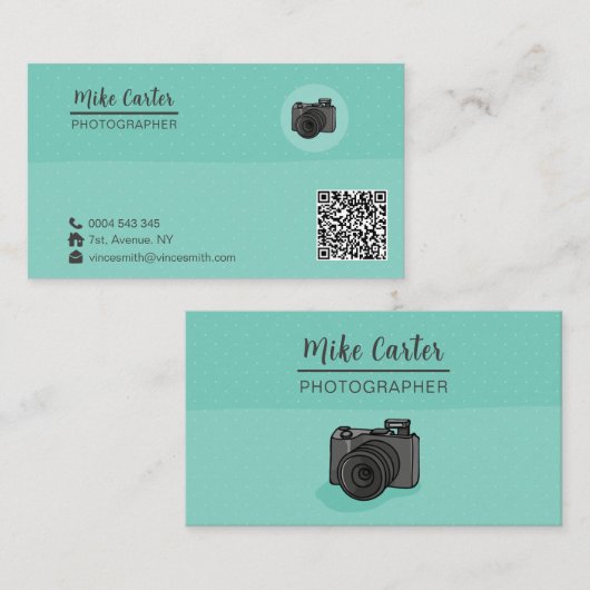 QR-Code für Berufliche Fotokamera Visitenkarte (Vorne/Hinten)