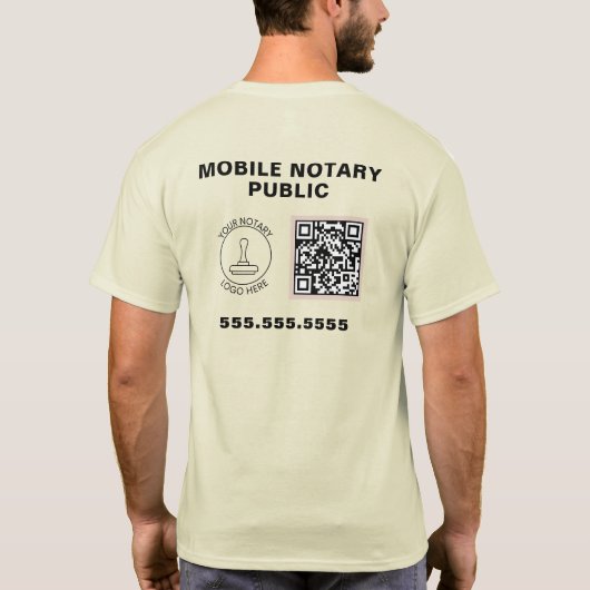 QR-Code für berufliche Geschäftslogos Notare Arbei T-Shirt (Rückseite)