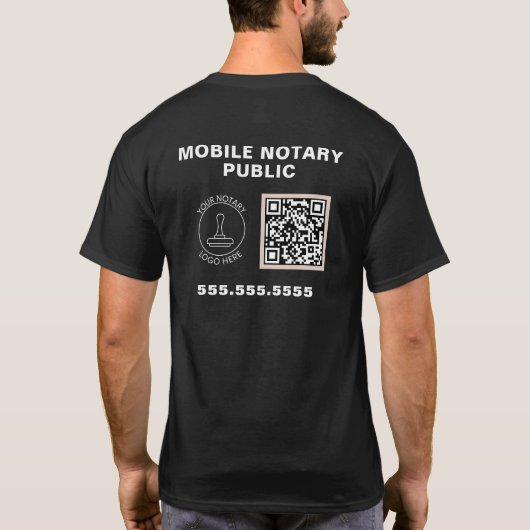 QR-Code für berufliche Geschäftslogos Notare Arbei T-Shirt (Rückseite)
