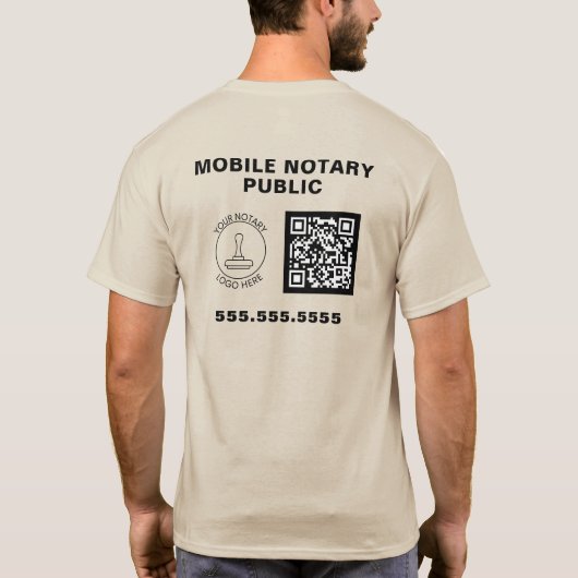 QR-Code für berufliche Geschäftslogos Notare Arbei T-Shirt (Rückseite)