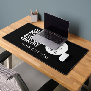 QR-Code für berufliche Geschäftslogos und Text Schreibtischunterlage