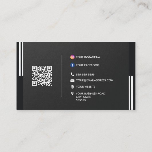 Qr-Code für berufliche kreative Logos für soziale  Visitenkarte (Rückseite)