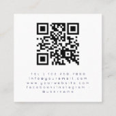 QR-Code für berufliche Künstlerin Quadratische Visitenkarte (Rückseite)