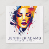 QR-Code für berufliche Künstlerin Quadratische Visitenkarte (Vorderseite)