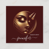 QR-Code für berufliche Makeup-Künstler Quadratische Visitenkarte (Vorderseite)