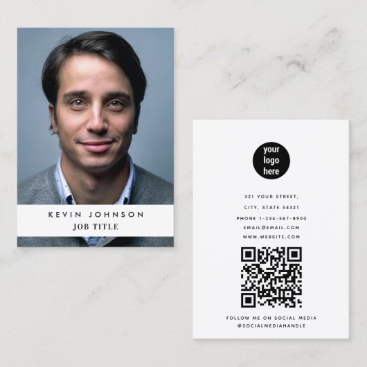 QR-Code für berufliche Mitarbeiter im Unternehmen Visitenkarte (Vorne/Hinten)