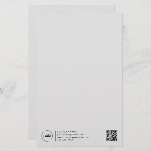 QR-Code für berufliche, moderne Firmenlogos Grau Briefpapier (Vorne/Hinten)