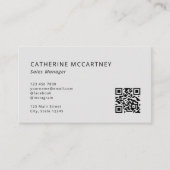 QR-Code für berufliche, moderne Firmenlogos Grau Visitenkarte (Vorderseite)