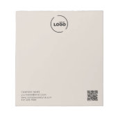 QR-Code für berufliche, moderne Unternehmen Beige Notizblock (Vorderseite)