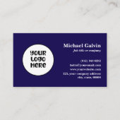 QR-Code für berufliche Navy-Custom-Business-Logos Visitenkarte (Vorderseite)