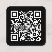 QR-Code für berufliche schwarze allgemeine Unterne Quadratische Visitenkarte (Rückseite)