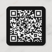 QR-Code für berufliche schwarze allgemeine Unterne Quadratische Visitenkarte (Rückseite)