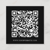 QR-Code für Berufliche Schwarze Logos Quadratische Visitenkarte (Rückseite)