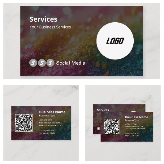 QR-Code für berufliche Social-Media-Logos Visitenkarte