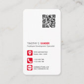 QR-Code für berufliche soziale Medien rot B Visitenkarte (Vorderseite)