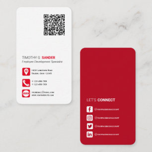 QR-Code für berufliche soziale Medien rot B Visitenkarte
