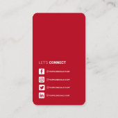 QR-Code für berufliche soziale Medien rot B Visitenkarte (Rückseite)