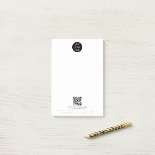 QR-Code für berufliche Unternehmen Post-it Klebezettel (Auf Schreibtisch)